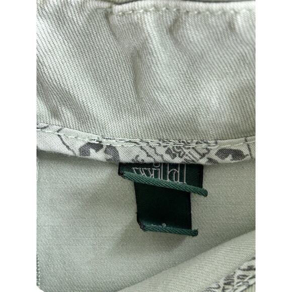 Wild Fable Seamed Denim Mini Skirt Sz 0 High-Rise Light Sage Green Wash Stretch - Picture 3 of 4